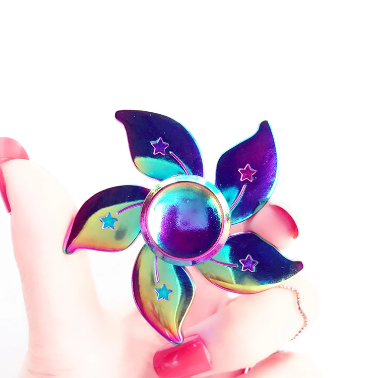 Красочные Bauhinia цветок ручной блесны металла Непоседа счетчик для аутизма и СДВГ дети spiner T палец игрушка Непоседа Спиннер Скиннер