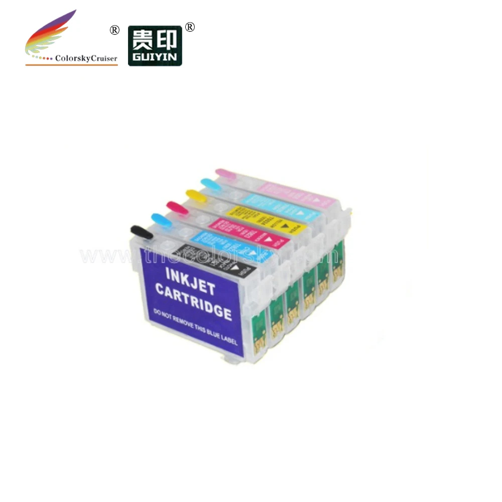 

(RCE-81N) refillable refill ink cartridge for Epson 81n RX590 RX610 RX690 T50 TX650 bk/c/m/y/lc/lm with ARC