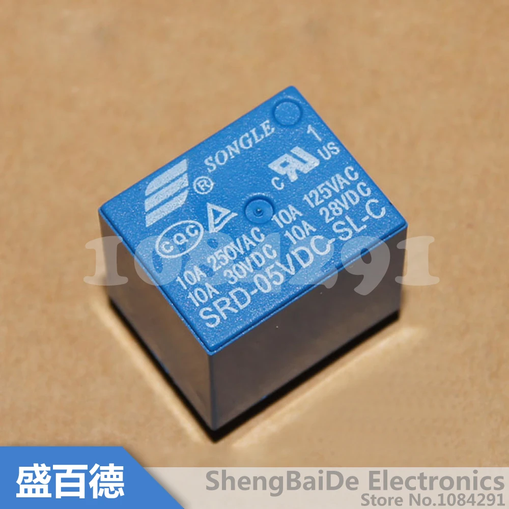 50pcs/lot 5V DC Power Relay SRD 5VDC SL C PCB Type 100 New Original