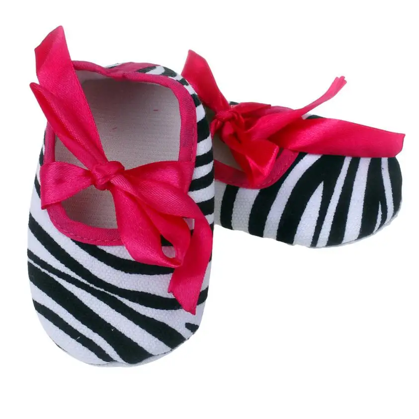 Детская обувь для девочек новорожденных полосой печати бантом детская обувь детская одежда для девочек малышей для маленьких детей Первые