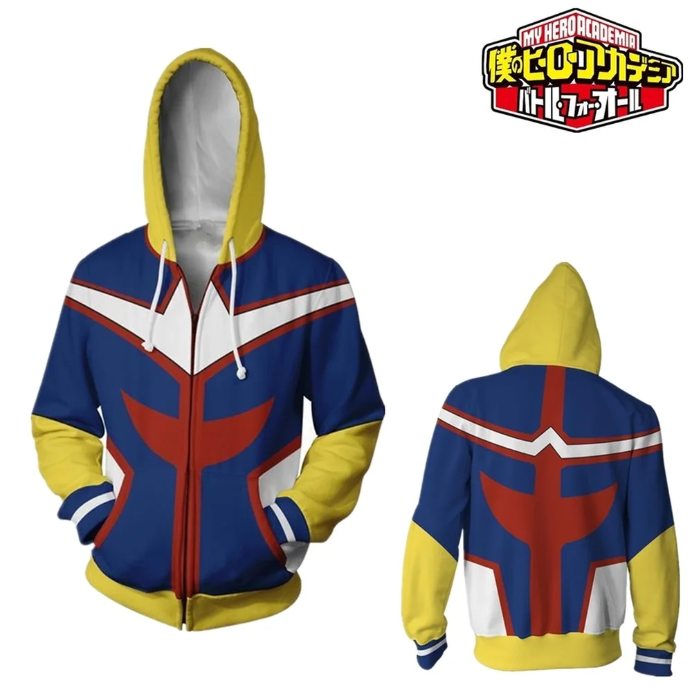 My Hero Academia Boku no Hero Academia 3D printing Hoodie zipper Sweatshirt Jackets Coat Cosplay Costumes Anime School Uniforms