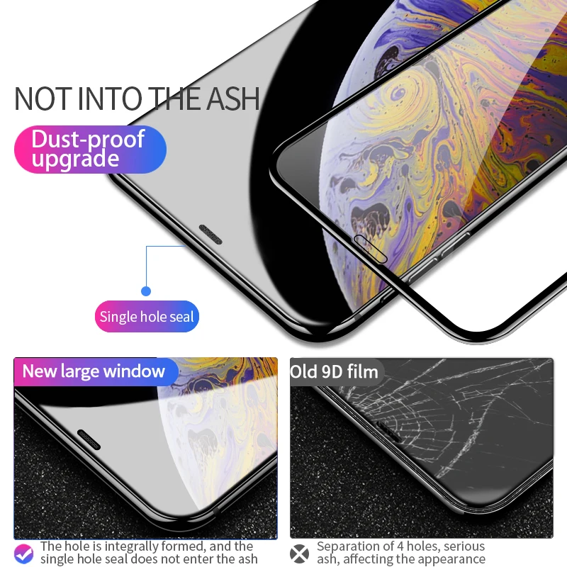 Защитное закаленное стекло 9D для iPhone X Full HD Blue Ray Xs XR XsMAX|action figure|animal modelfigure action |
