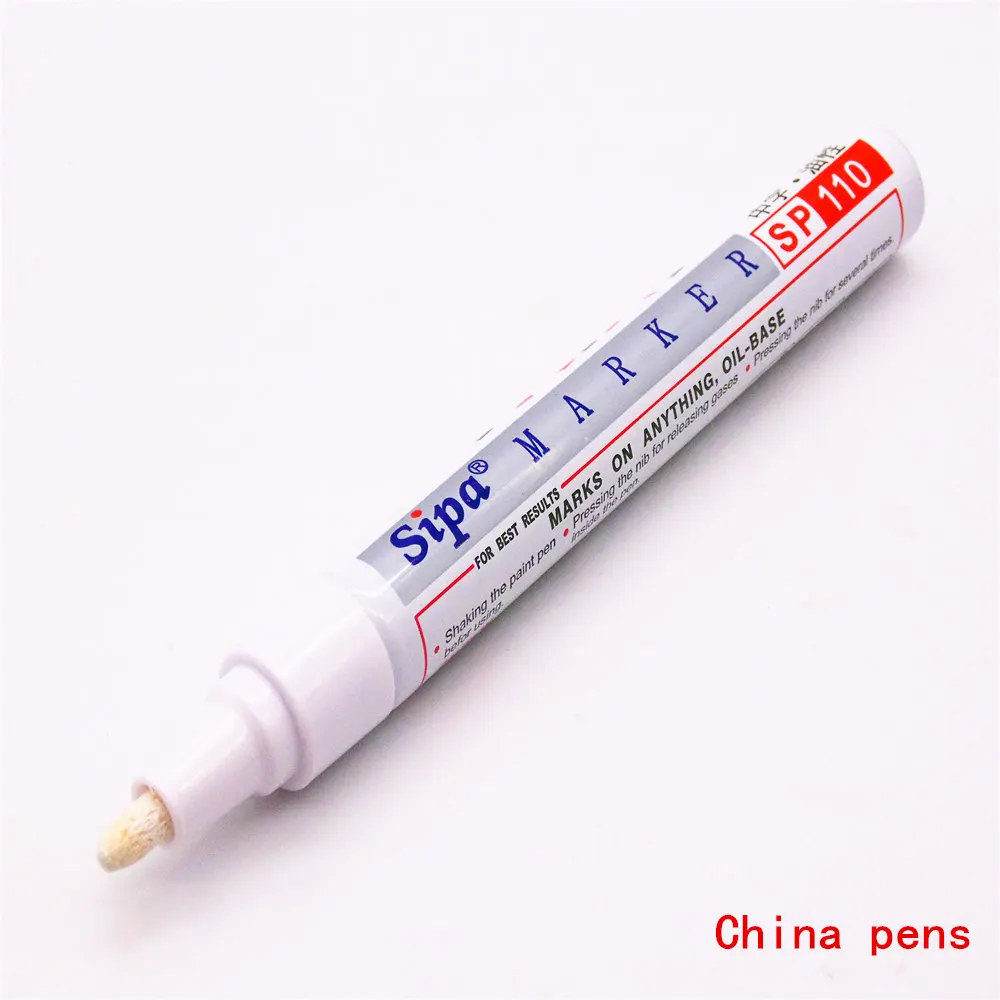 Роскошная ручка 12 цветов водонепроницаемая резиновая Перманентная краска художественная маркер ручка автомобильная шина протектора экологический фломастер для окраски шин - Цвет: White