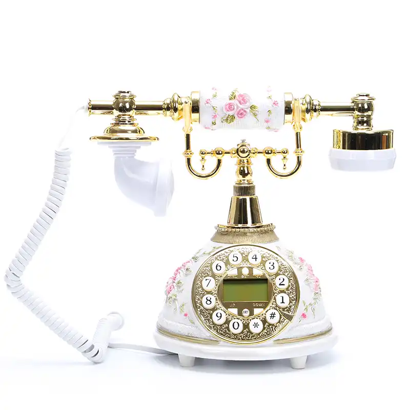 Fsk Dtve Retro Vintage Antique Telefoni Con Incisione Di Fiori Id Di Chiamata Ricomposizione Regolare Suoneria Telefono Fisso Per La Casa Aliexpress