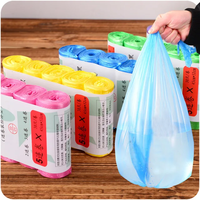 1/5/10Rolls Garbage Bag Trash Bags Durable Disposable Plastic Home Waste  Kitchen Bathroom Garbage Drain Dustbin Garbage Bag - AliExpress