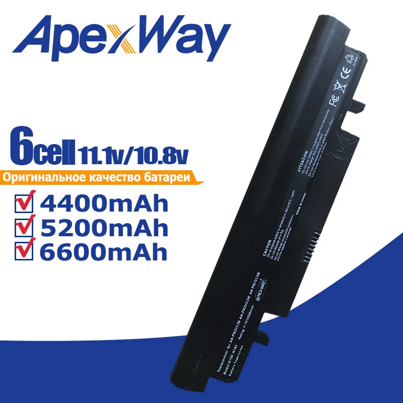 Черный аккумулятор ApexWay для ноутбука SamSung N143 N145P N148 N150 N250 N260 фотосессия|laptop battery for