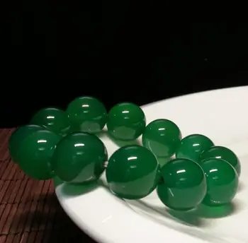 

Imperial Green Chalcedony Bracelet for Men and Women Ice Big Beads cb41#