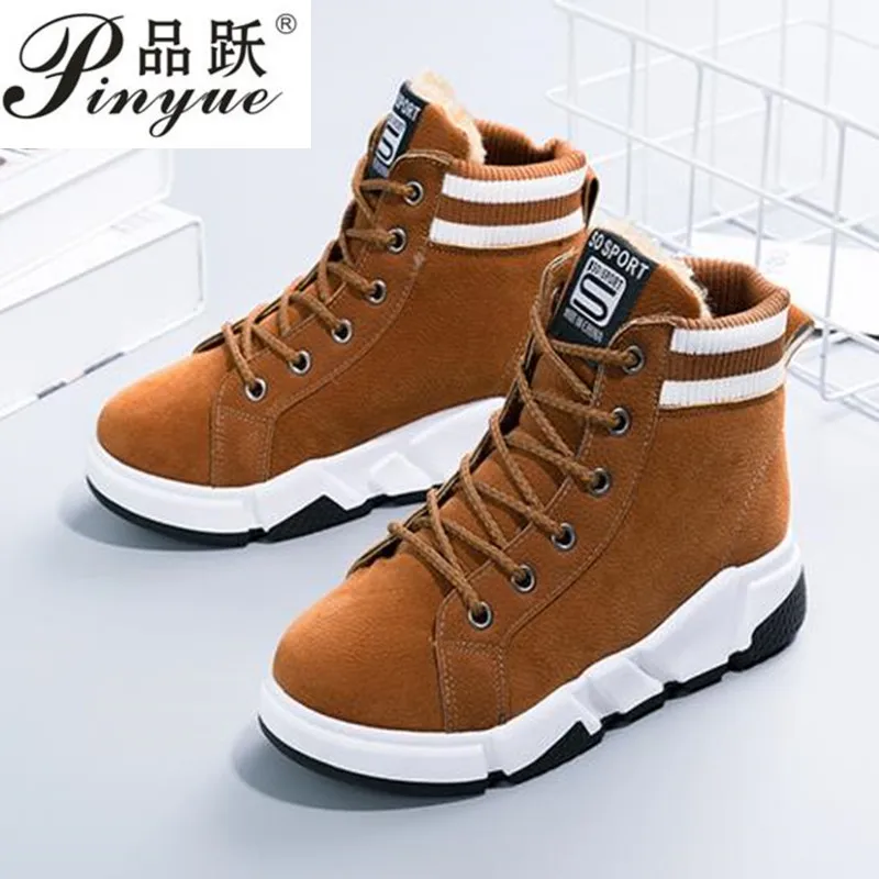 

2018 New Flock Women Ankle Warm Shoes Platform Heels Ladies Casual Shoes Winter Outerwear Cotton Shoes For Women boots
