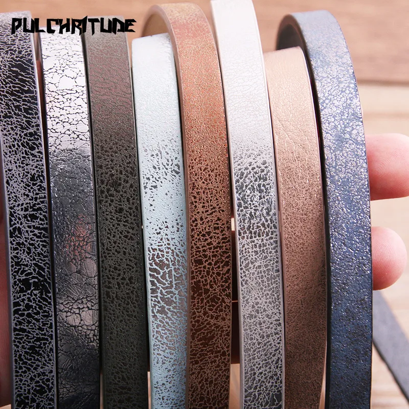 

1pcs 120 x 10mm Flat PU Leather Cord & Rope Diy Jewelry Findings Accessories Fashion Jewelry Making Material for Bracelet P6885
