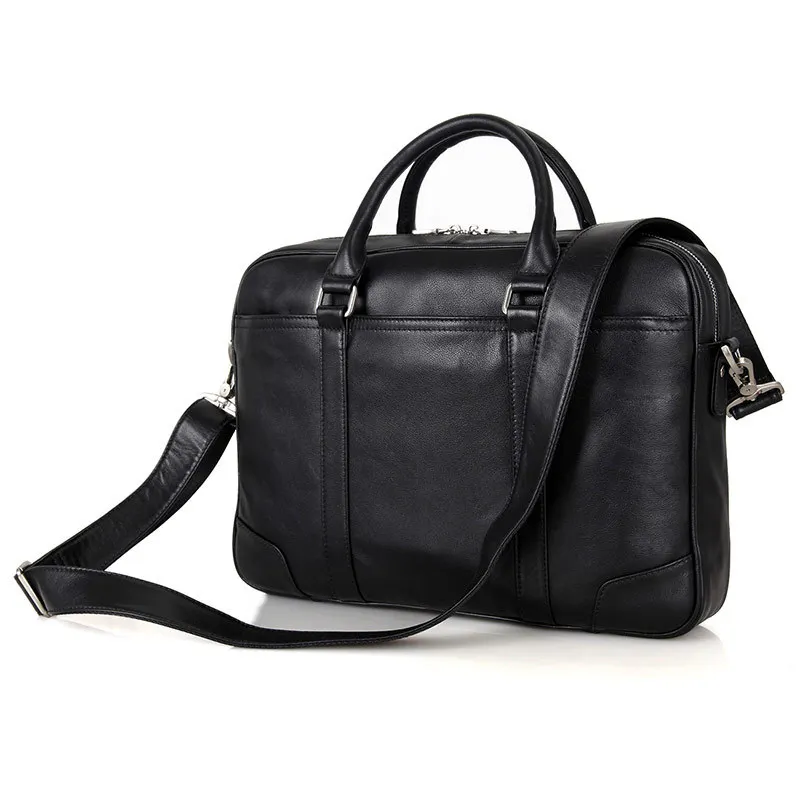Nesitu высокое качество best подарок черный из натуральной кожи Для мужчин сумка Портфели портфель 14 ''ноутбук Бизнес дорожные сумки M7349