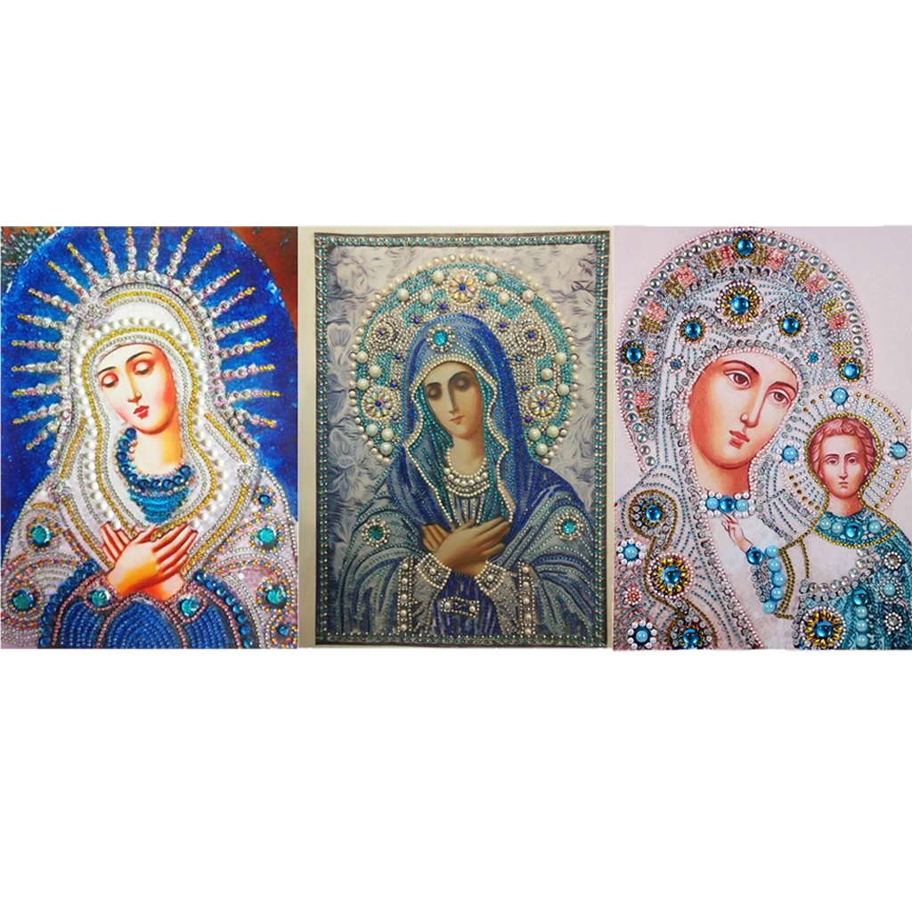 DIY Special Shaped 5D Religion Diamond Painting by Number Kit Partial Drill Rhinestone Embroidery Arts Craft 