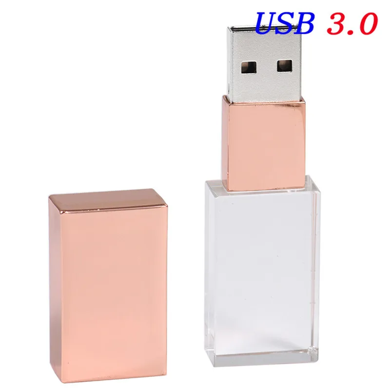 JASTER USB 3,0 модный Кристальный флеш-накопитель cle USB 4GB 16GB 32GB 64GB свадебный подарок флешка(более 10 шт бесплатный логотип - Цвет: Rose gold