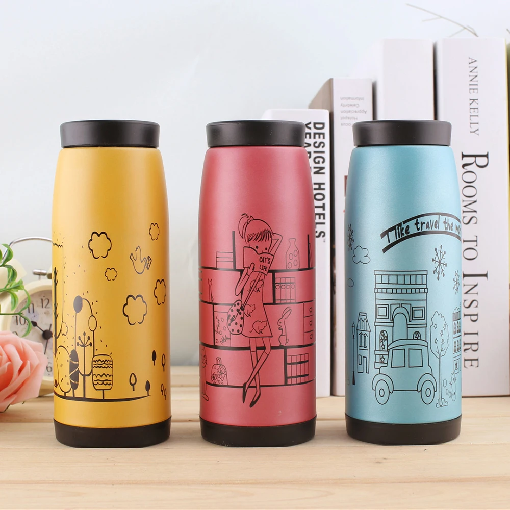 

350ml Cartoon Stainless Steel Thermos Mug Vacuum Flasks Thermal Water Bottle Tumbler Thermocup For Kid Gift Random Color