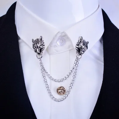 الساخن أفضل دعوى بلوزة قمصان طوق كليب الرقبة تلميح تصميم للرجال بروش دبوس سلسلة فاسق