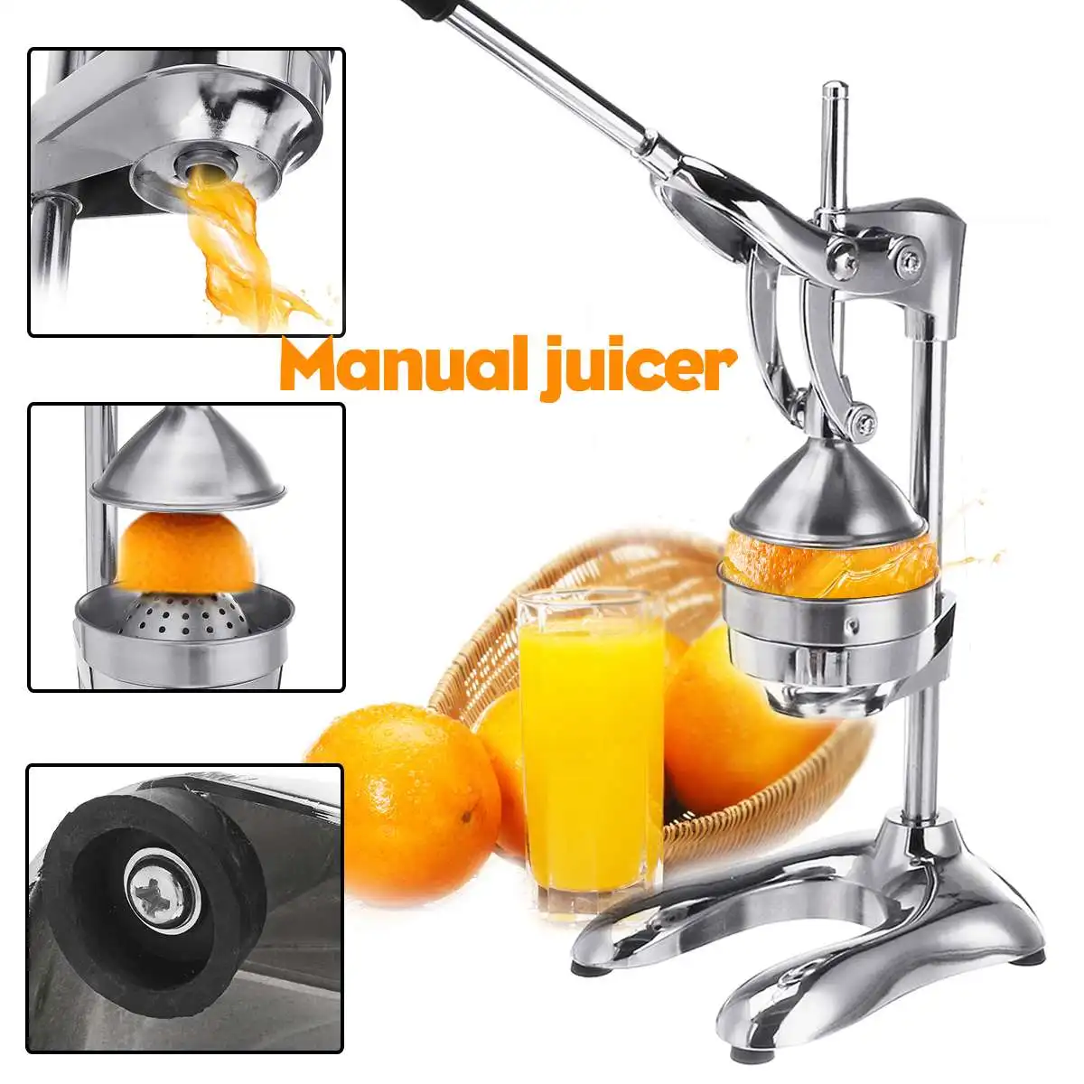 

Stainless Steel Citrus Fruits Squeezer Orange Lemon Manual Juicer Lemon Fruit Pressing Machine Hand Press Juicer Home Commercial