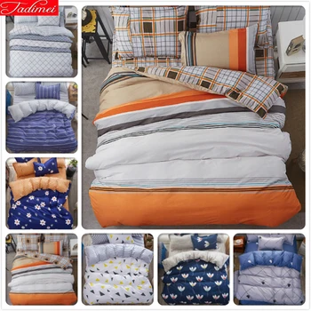 

Colorful Stripe Duvet Cover Sheet Pillowcase 3/4 pcs Bedding Sets Adult Kids Child Cotton Bed Linens Single Full Queen King Size