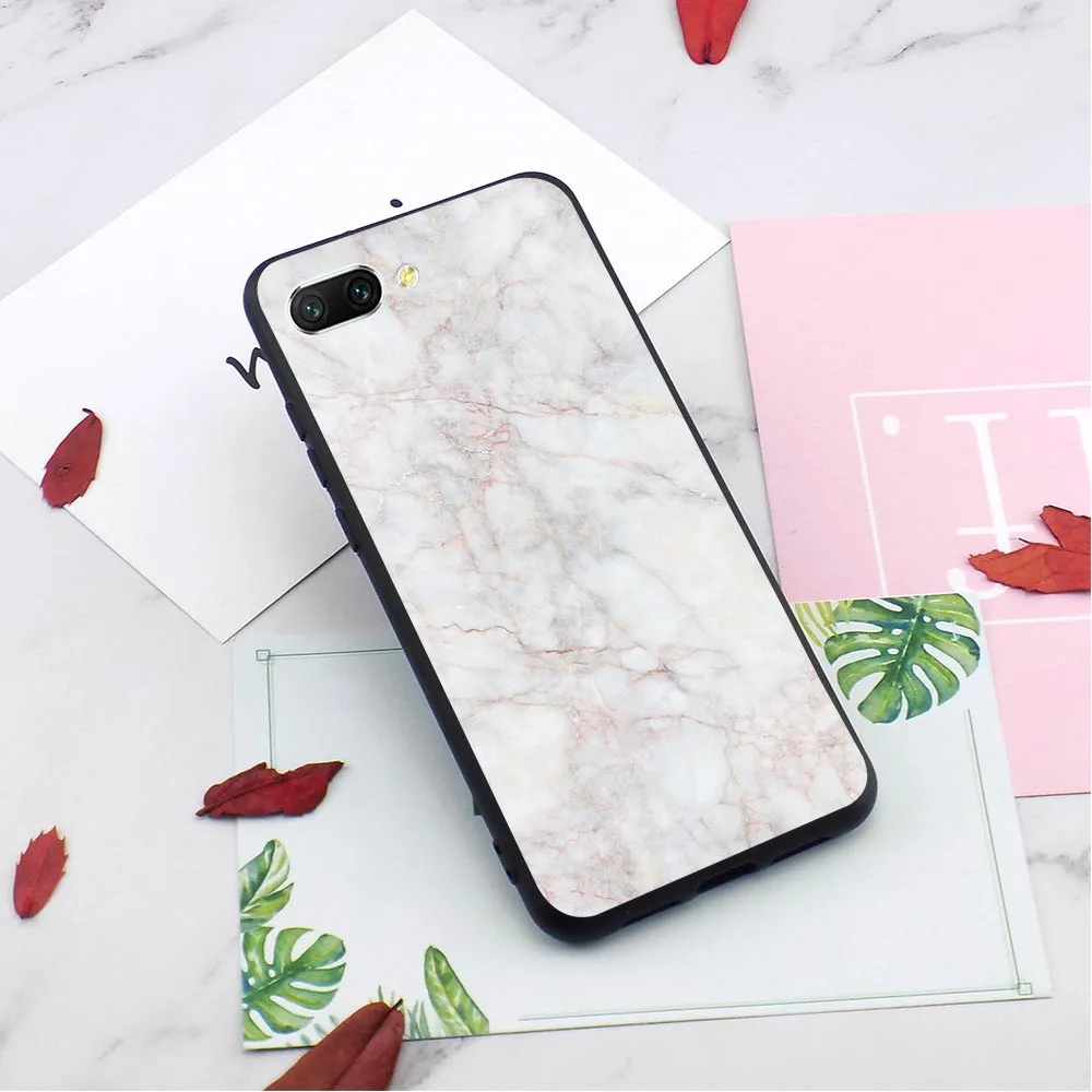 

Slim Pure Marble Phone Cover for Huawei Honor Y6 Prime Case 6A 10 8 9 Lite 7A Pro 7X 7C Nova 3 3i Back TPU