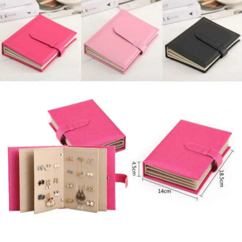

Jewelry Box Storage Organizer Necklace Bracelet Ring Earring Case Holder Book