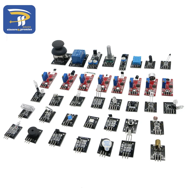 Датчик Kit 37 в 1 Сенсор комплект для Arduino/RGB/джойстик/светочувствительная/звук