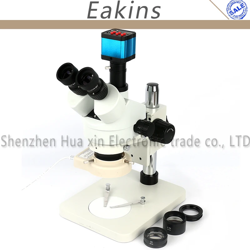 

14MP HDMI /USB HD Camera+7-45X Simul-focal Trinocular Zoom Stereo Microscope Set+56 LED Ring Light+0.5/2X Objective Lens
