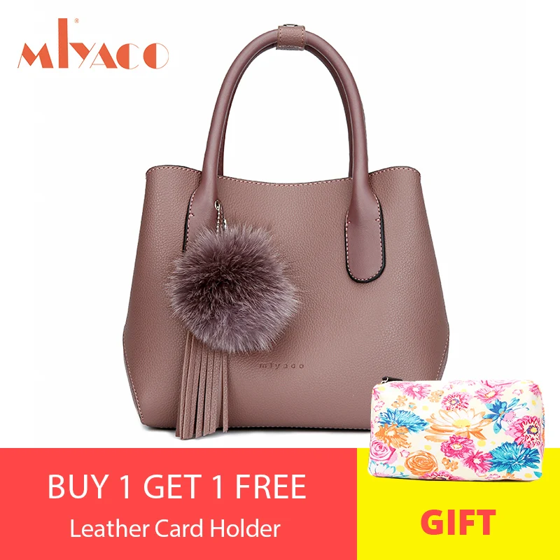 MIYACO Women's Handbags Brand Ladies Bags Totes Female Messenger Bag Casual Hand Bag Set with Floral Pouch