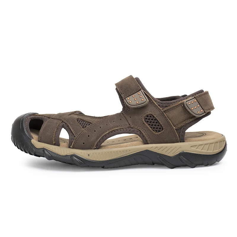 ONLYMONKEY/мужские походные сандалии; уличная кожаная обувь для альпинизма; спортивная обувь; Резиновые Нескользящие износостойкие кроссовки - Цвет: Коричневый