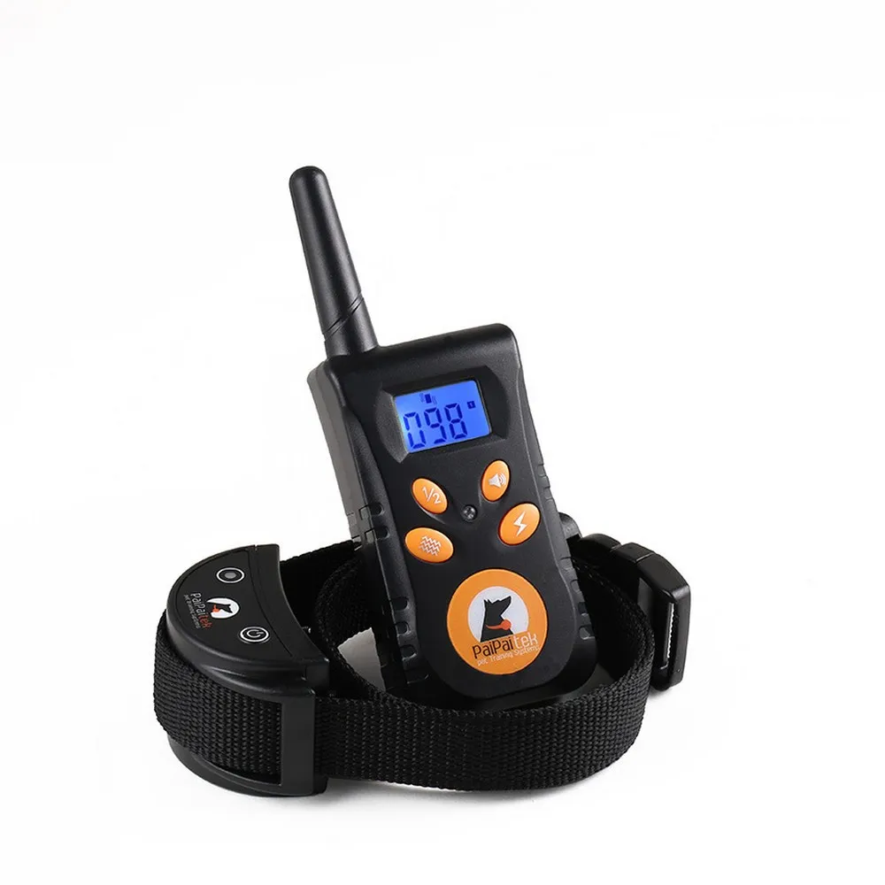 PaiPaitek Радиоуправляемый ошейник для дрессировки собак с электрическим током с вибрацией и подсветкой голосовое устройство для обучения собак дрессировщик собак для маленьких собак - Цвет: Black Remote