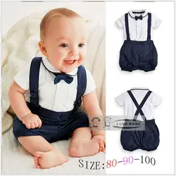 Летняя одежда для малышей хлопок 2 шт. костюм короткие младенческой мальчик джентльмен чулок подарок Наборы для ухода за кожей для