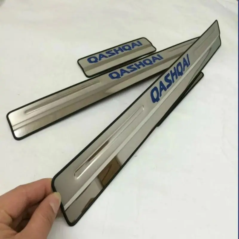 For Nissan Qashqai J11 Door Sill Scuff Plate Guard Stainless Car Pedal Protector Car Styling Sticker