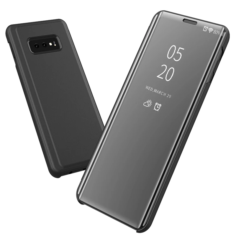 Зеркальный кожаный чехол-подставка для huawei P30 P20 P8 Lite Pro Honor 8X8 8A 10 Lite Nova 4 3 3i 3 2i P Smart Coque