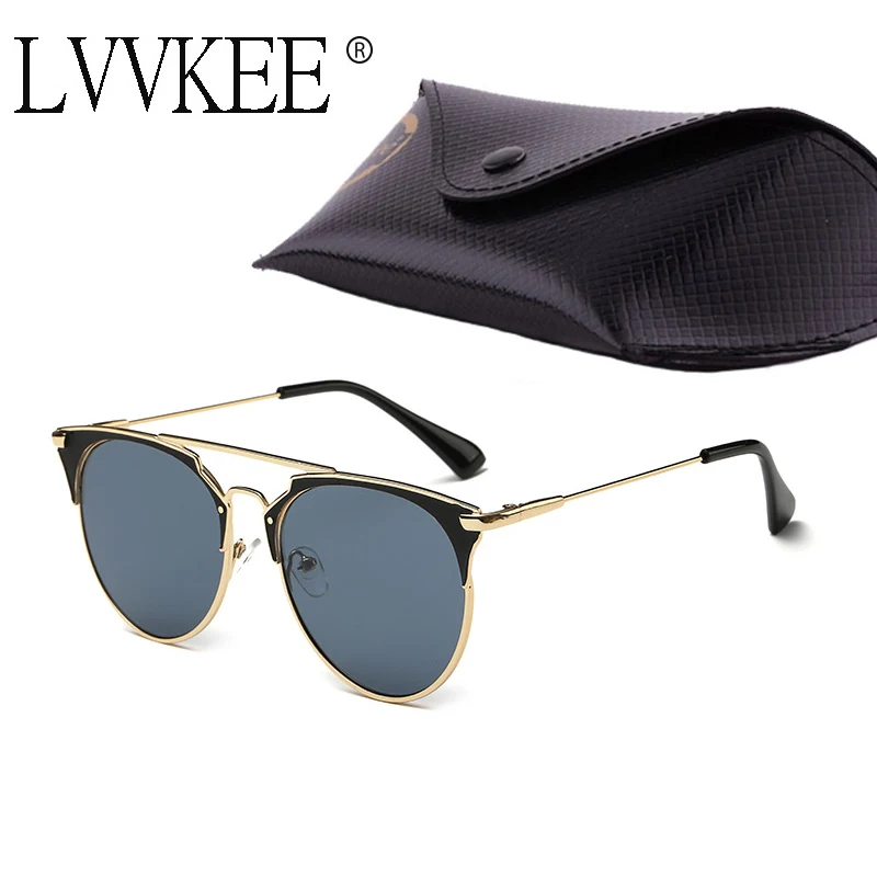 

2018 Luxury Fashion Women or men Cat Mirror Flat Sunglasses d Round Mirrored Retro Butterfly glasses High quality with box case