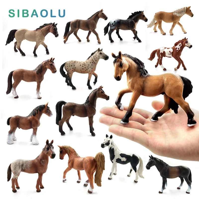 Goedkoop Simulatie Paard diermodel plastic beeldje home decor figuur miniatuur fairy tuin decoratie accessoires moderne PVC standbeeld