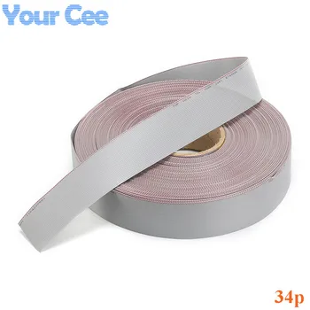 

1.27mm Spacing Pitch 34 Pin 34P Grey Gray Flat Ribbon Data Cable Wire Connector AWG28 300V Insulation: 9mils 34 Way
