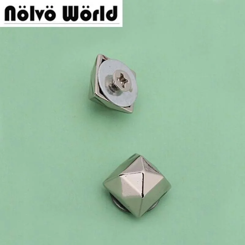 Винт серебристый с ромбовидной заклепкой для браслета 12*7 мм 50 шт.|button screw|rivet head