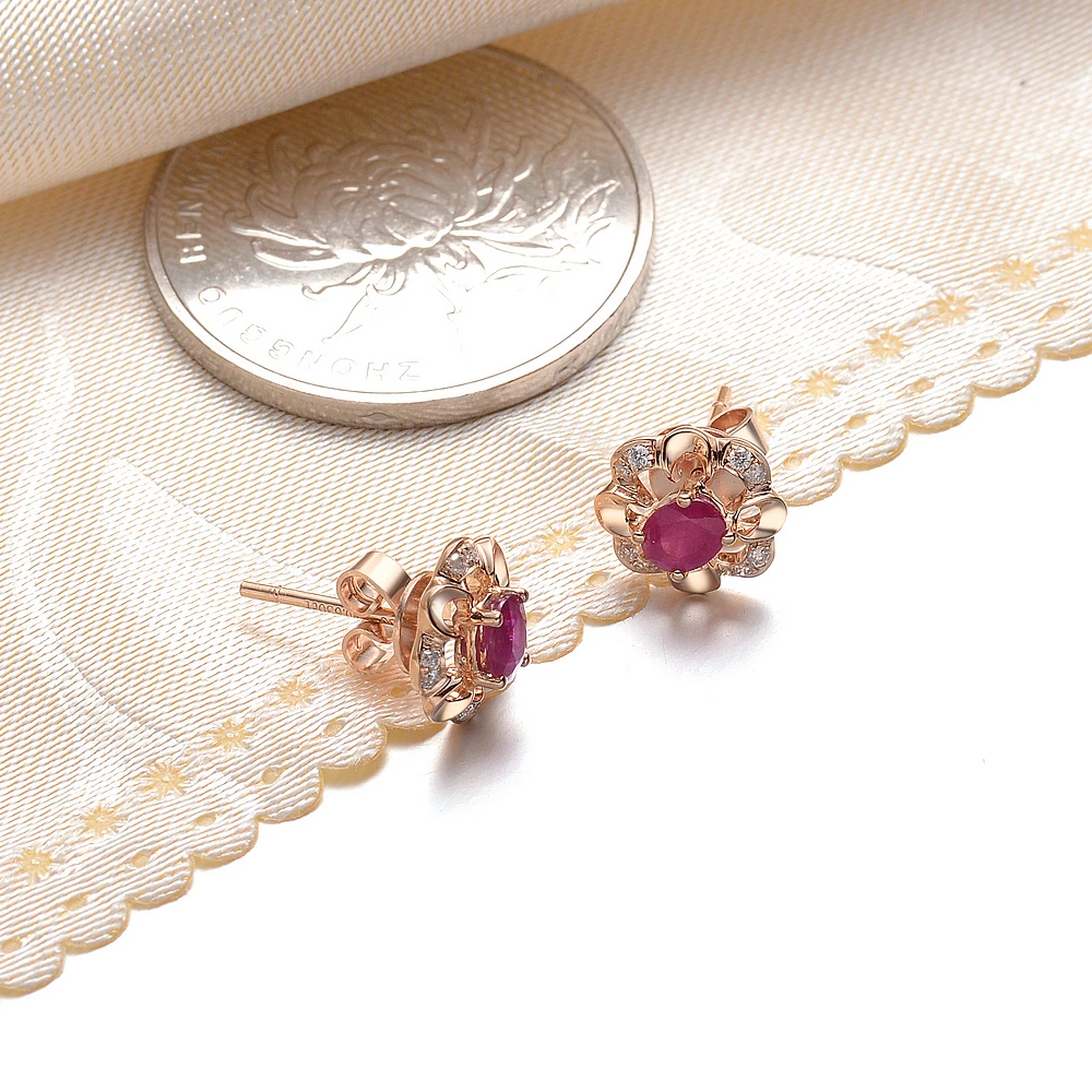 Настоящее золото 0.63ct натуральные серьги с рубинами для свадьбы женские Алмазные Серьги Аутентичные брендовые ювелирные изделия на День святого Валентина