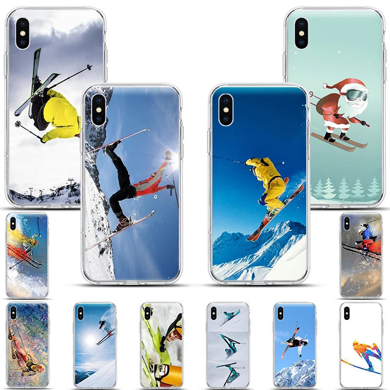 

Amazing Snow Ski Jump Freestyle SOFT TPU cover Case for iphone 11 11Pro Max X XR XS fashion clear Silicone cases for 7 8 6s plus