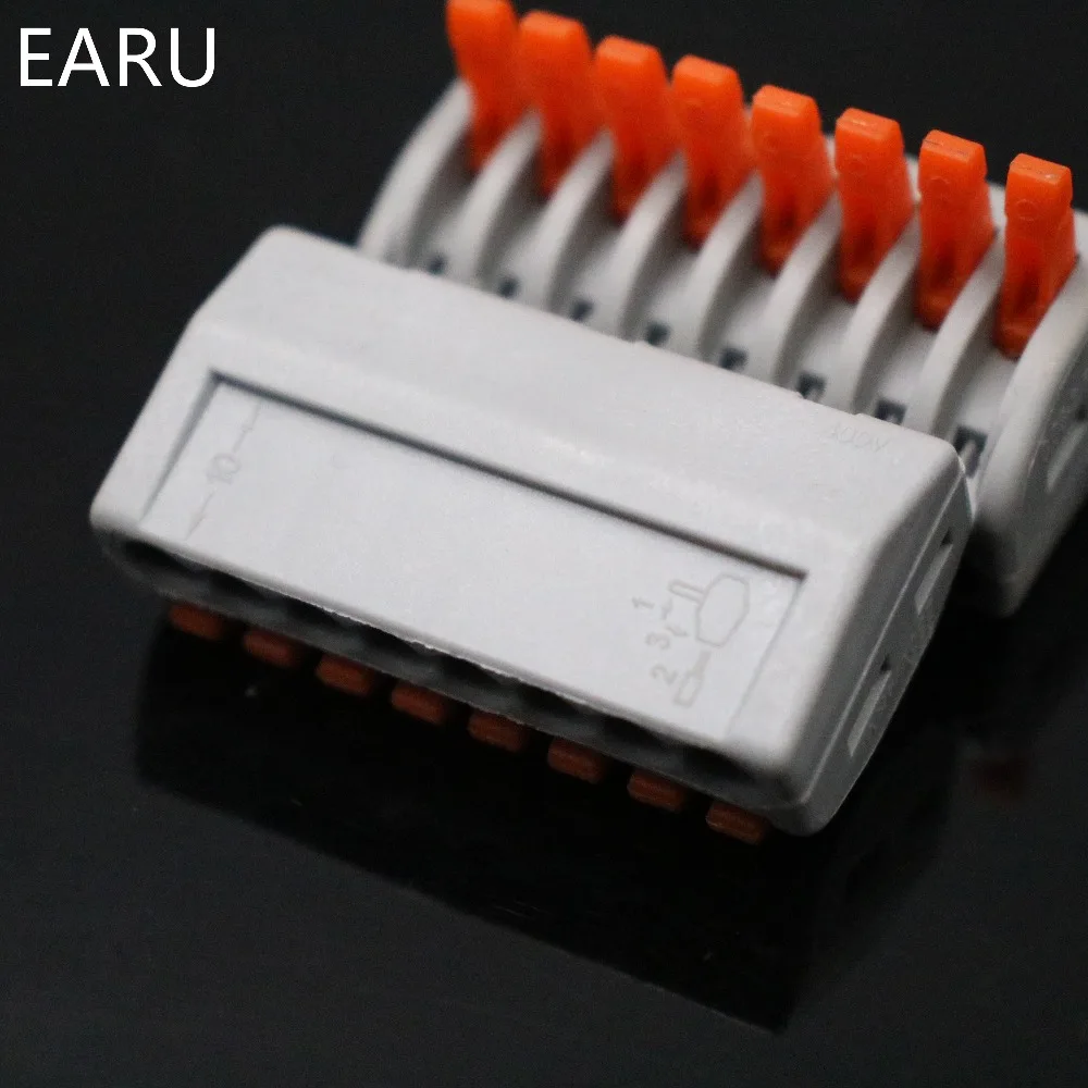 10Pcs PCT-218 PCT218 222-418 Universal Compact Wire Wiring Connector Connectors 8 pin Conductor Terminal Block With Lever