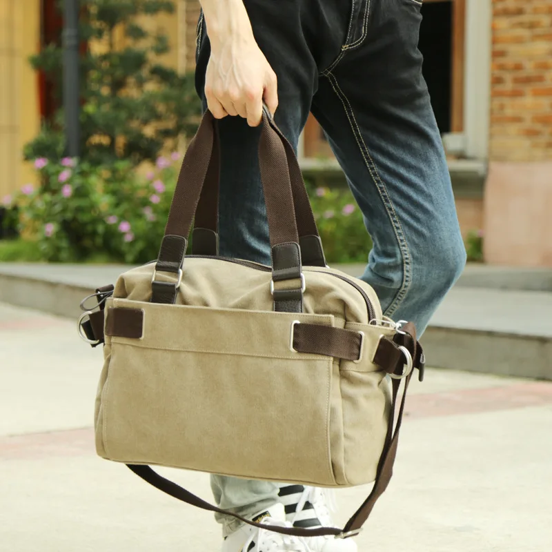 

Men Multifunctional Shoulder Messenger Bag with Headphone Hole Waterproof Nylon Travel Handbag Large Capacity Storage Bags