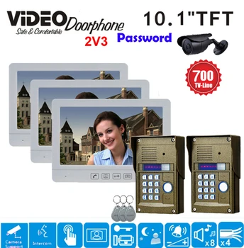 

ZHUDELE Multi-thin 10.1 Inch Display Screen Home Intercom System Video Door Phone RFID Camera Night Vision Popular Doorbell
