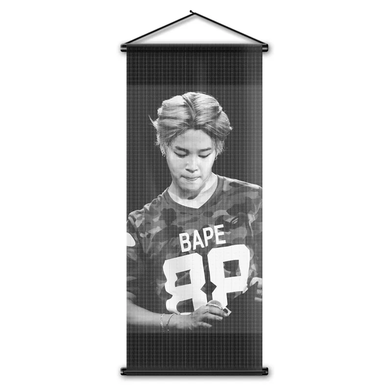 BTS JIN V флаг баннер стены прокрутки Home Decor Bangtan мальчиков СУГА JIMMIN гобелен висит плакат подарки 17,7x43,3 дюймов