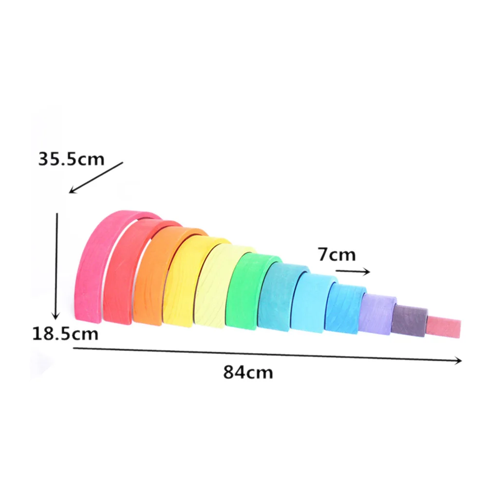 12 шт. деревянные развивающие Монтессори Радуга головоломки цветной арки строительство моста формы сортировки игрушка для детей младшего