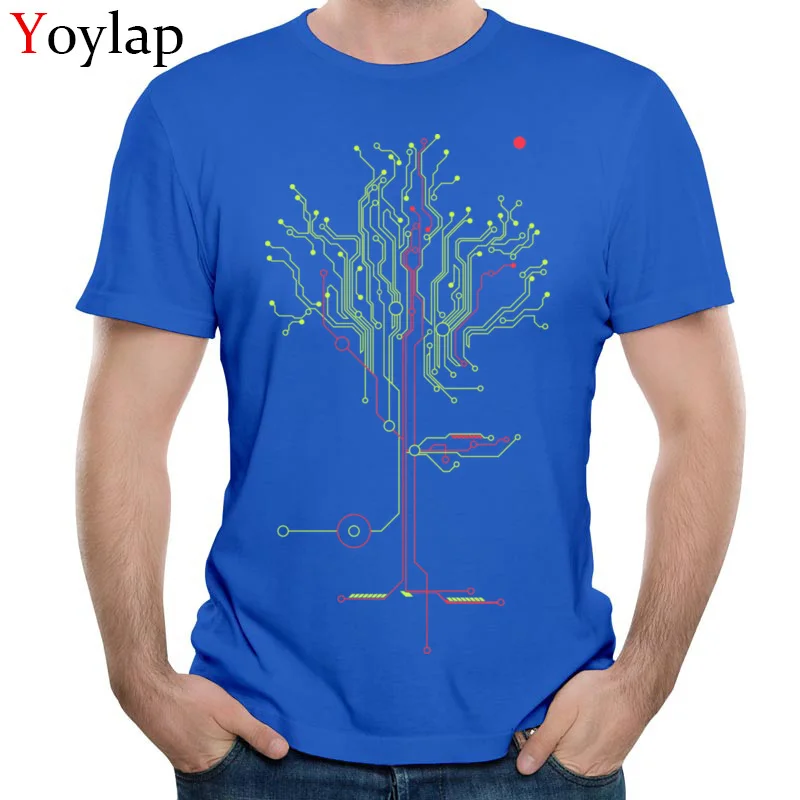  Dominant Casual T Shirt Round Neck 100% Cotton Tree of tomorrow Mens Tops Tees Short Sleeve Summer Casual Tee Shirts blue