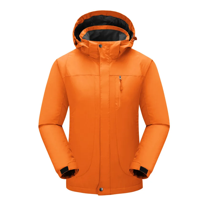 Orange Solid Color Mountainskin Для мужчин Для женщин зимой толстые из 2 предметов Термальность куртки для ходьбы на открытом воздухе спортивная ветровка кемпинг, катание на лыжах пальто на флисе с VA516 - Цвет: Orange Solid Color