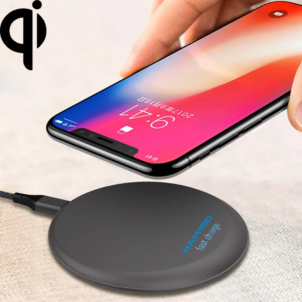 

HAMTOD M1 10W Qi Wireless Charger for Samsung Galaxy Xiaomi Fast Wireless Charge 10W for Apple iPhone X charger