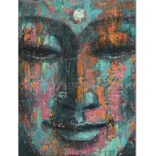 Художника ручной работы высокого качества современные цвета абстракция Будда живопись для дома стены ручной работы абстрактное изображение Будды маслом