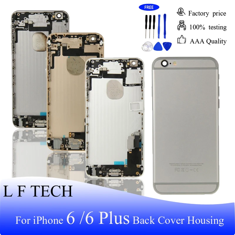 Полный корпус для iPhone 6 Plus Задняя Дверь Корпус средний с гибким кабелем средняя