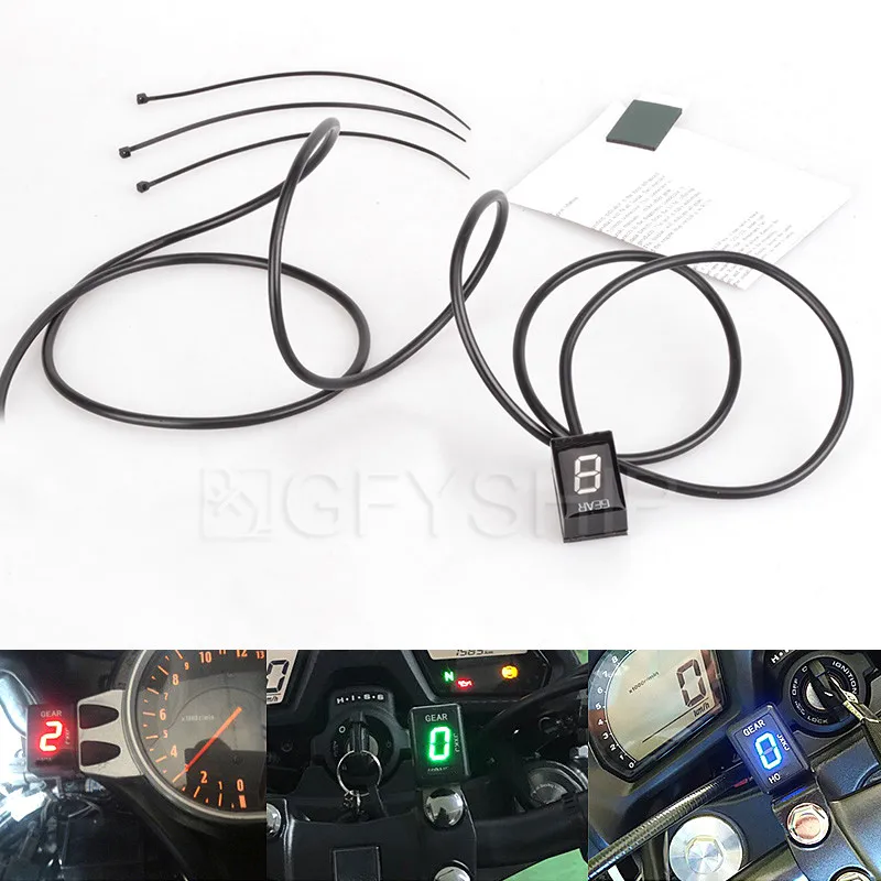 Motorcycle Lcd 16 Level Gear Indicator 6 Speed Digital Gear Meter For