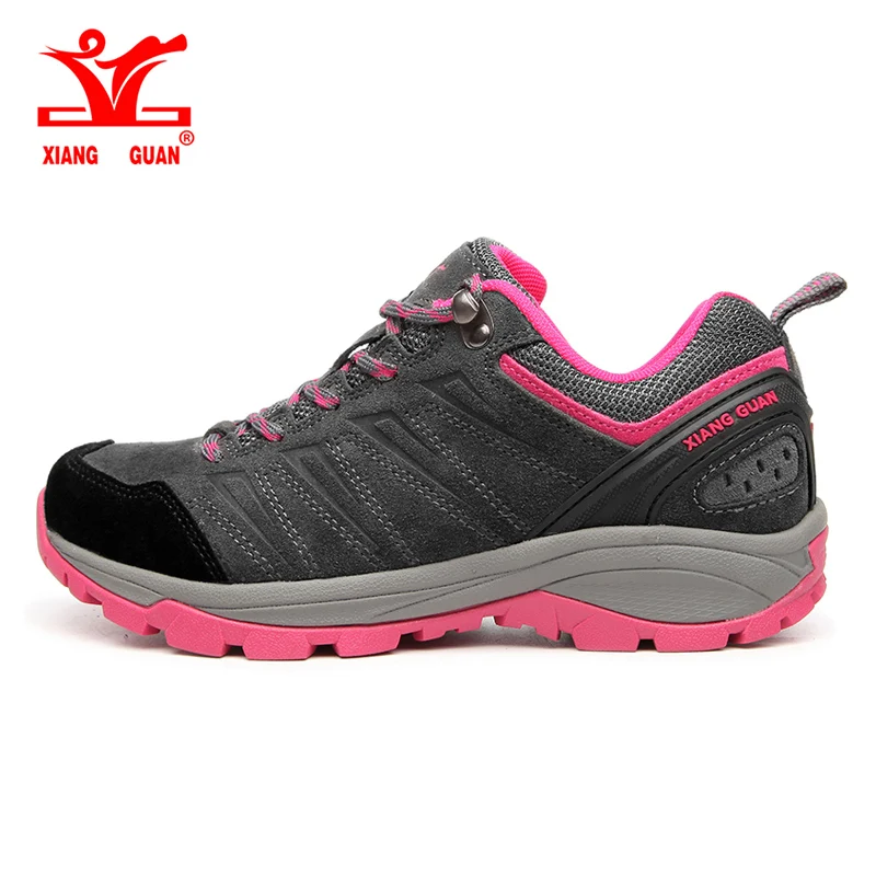 

XIANG GUAN Women Hiking Sport Sneakers Leather Outdoor Boots Autumn/Winter Ladies Mountain Climbing Shoes Women Trekking