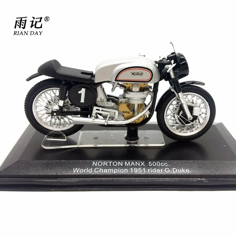 

RIAN DAY 1/22 Scale Racing Motorbike NORTON MANX 500cc World Champion 1951 Diecast Metal Motorcycle Model Toy For Collection