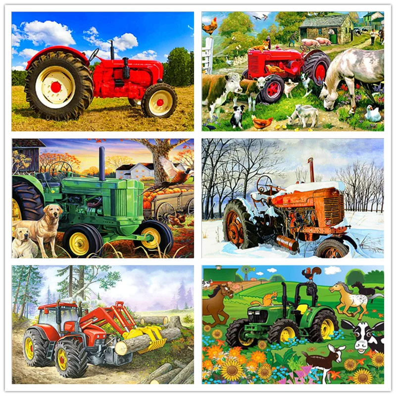 Omnidirectional/round 5D diamond DIY painting drill tractor "farm